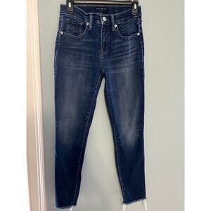 Lucky Brand Mid Rise Ava Skinny Jeans Raw Hem Dark Blue Women's  Size 04/27
